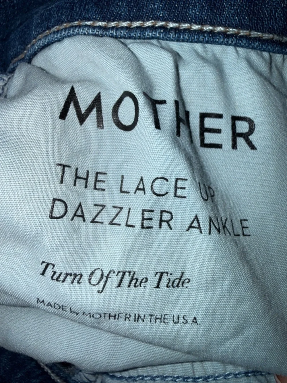 Mother The Lace Up‎ Dazzler Ankle Turn Of The Tide Wash Size 30